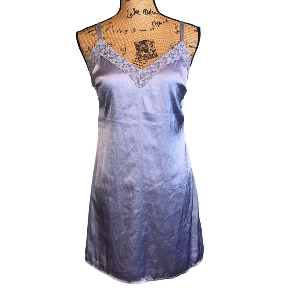 Hollister Womens Lace Trim Romantic Nightie Sleep Slip Nightgown Purple Size XXS